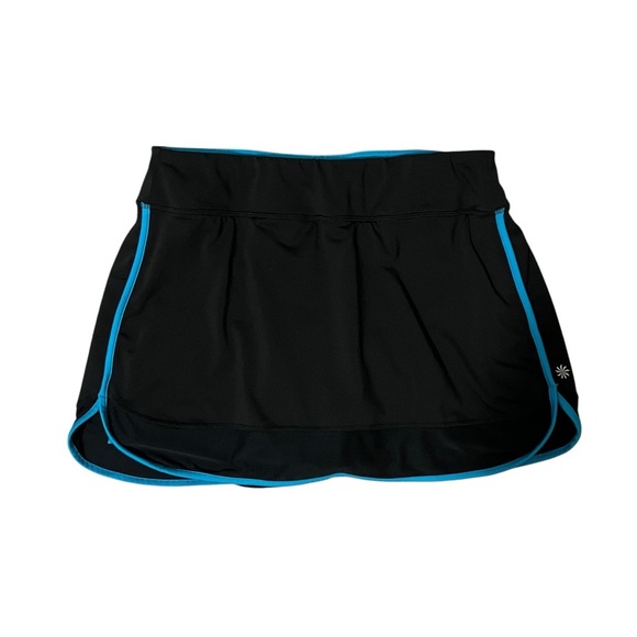 ATHLETA Skort XL Black Blue Pocket Pickleball Tennis Running Skort Excellent - Picture 1 of 7